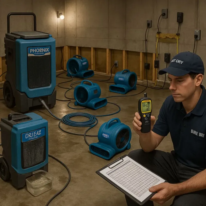Structural Drying and Dehumidification process in Metairie, LA